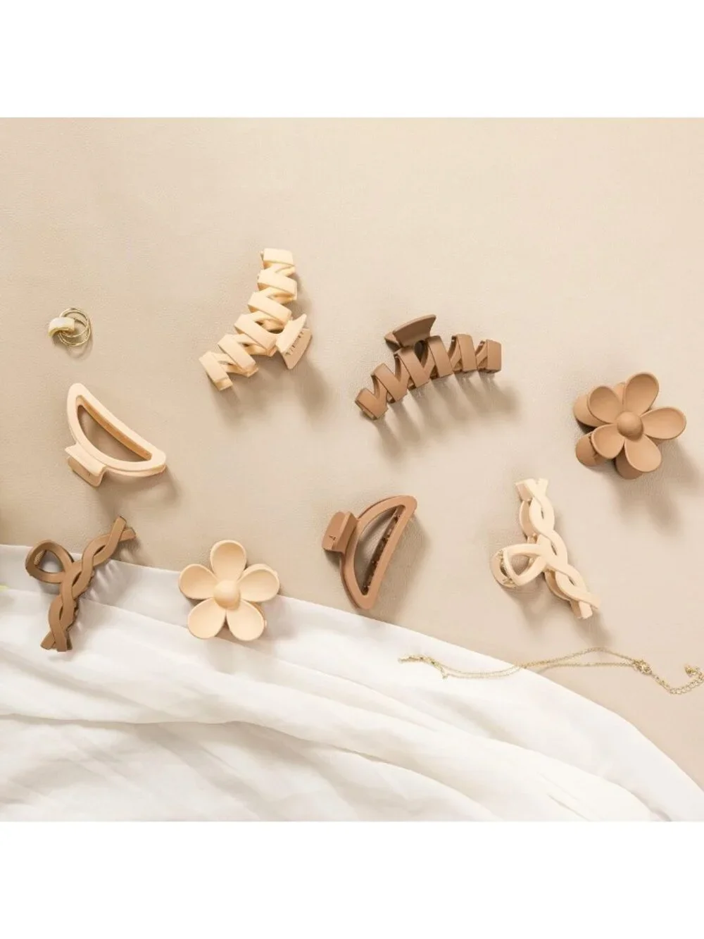 8PCS Flower Hair Clips for Women, Thick Hair Claw Clips, Stylish Accessories